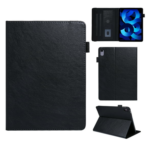 Dteck for iPad 11-inch (A16) 2025/iPad 10th Generation 10.9-inch Card Slots Wallet Case ,Premium Leather Business Folio Stand Case Auto Wake/Sleep and Multiple Viewing Angles Cover,Black