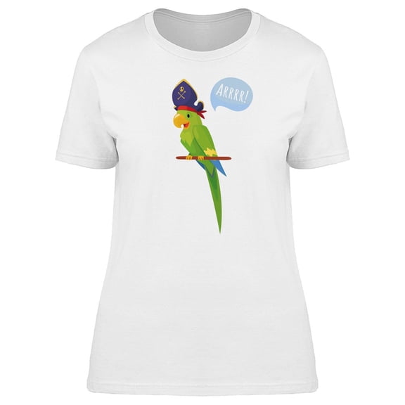 Funny Pirate Parrot Cartoon Tee Women's -Image by Shutterstock