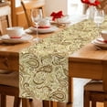 thumbnail image 5 of Beige Brown Green Table Runner - 60 Inch Long Retro Botanical Abstract Art Cotton and Linen Blended Dress Scarves Farmhouse Table Runner for Kitchen Dining, Coffee Table, 13" x 60", 5 of 8