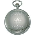 thumbnail image 6 of Gotham Men's Silver-Tone Double Cover Exhibition Mechanical Pocket Watch # GWC18800S, 6 of 7
