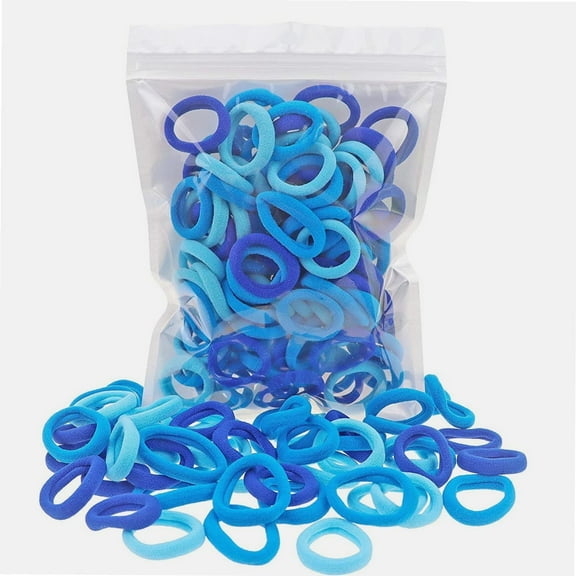 100 Pack Blue Color Nylon Small Hair Ties Toddlers Baby Girls' Hair Elastics