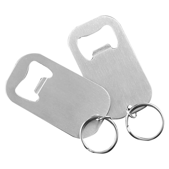 WHAMVOX Stainless Steel Beverage Bottle Opener Keychain for Men and Women Silver MultiFunctional 2pcs