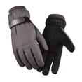thumbnail image 3 of Guantes de invierno para hombre, resistentes al viento y al frío, gruesos y forrados. Gris, 3 of 6