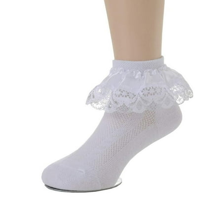 

HIMIWAY Compression Socks Men Toddler Baby Kids 5Pc Solid Lace Socks Baby Net Socks Solid Sock Socks White One Size
