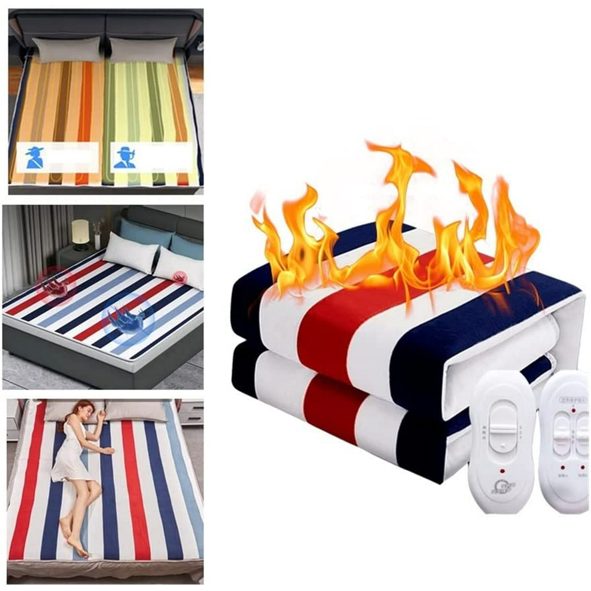 Deandawn Blanket heated Blanket 79 71in Super Soft Thick Heating Blanket Dual Control Blankets Queen Size travel Heated Blanket for Double Body Winter