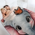 thumbnail image 6 of GXFCelephant butterfly flowers blanket, comfortable and soft, warm casual blanket, printed design, winter sofa dormitory home decoration, must-have travel product. Size is 50x60 inches., 6 of 9