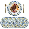 thumbnail image 5 of Ryvnso Lemon with Bohomia Round Plate Mats Dining Table Placemat Set of 4 for Holiday Decoration, 5 of 7