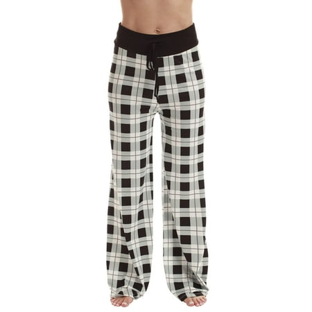 

Just Love Women Buffalo Plaid Pajama Pants Sleepwear (Black White Plaid X-Large)