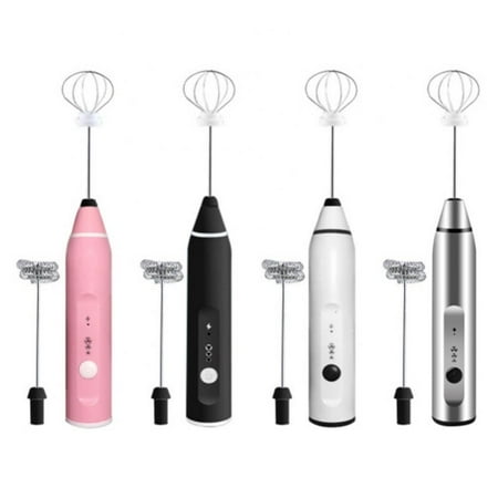 

1200mAh Rechargeable Handheld Electric Milk Frother Egg Beater with 2 Whisks for Kitchen & Dining 3 Speeds Adjustable