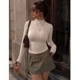 thumbnail image 3 of Zeagoo Women Fall Clothes 3 Pack Long Sleeve Shirts Slim Fit Mock Neck Tops, 3 of 6