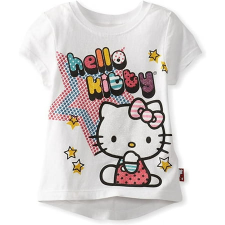 HELLO KITTY GIRLS TOP - SHINE SZ 2T WHITE-TEE SHIRT SHORT SLEEVE GRAPHIC TODDLER