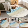 thumbnail image 5 of Round Rugs 7Ft, Blue Beach Coastal Round Area Rug Washable Indoor Throw Carpet, Summer Ocean Nautical Seaside Large Non Slip Circle Rug for Dining Room Playroom Home Decor Aesthetic, 5 of 8