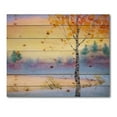 thumbnail image 3 of Designart 'Evening Sky Over Lake Winter Landscape' Traditional Print on Natural Pine Wood, 3 of 5