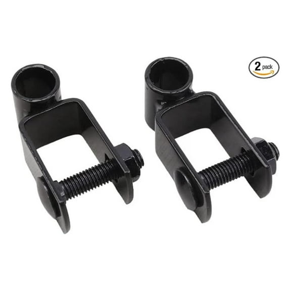 Square Gate Hinges 1" Black - Pair with Nut & Bolt - Ornamental Fence Hardware - 5/8" Pintle - Pressed Steel Construction - Chain Link & Square Post Compatible