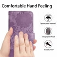 thumbnail image 7 of For Samsung Galaxy S25 Edge 5G 6.7" Flower Embossed Buckle Case, Card Slots/Pocket, PU Leather Flip Wallet Case With Short Wrist Strap,Purple,For Galaxy S25 Edge 5G, 7 of 7