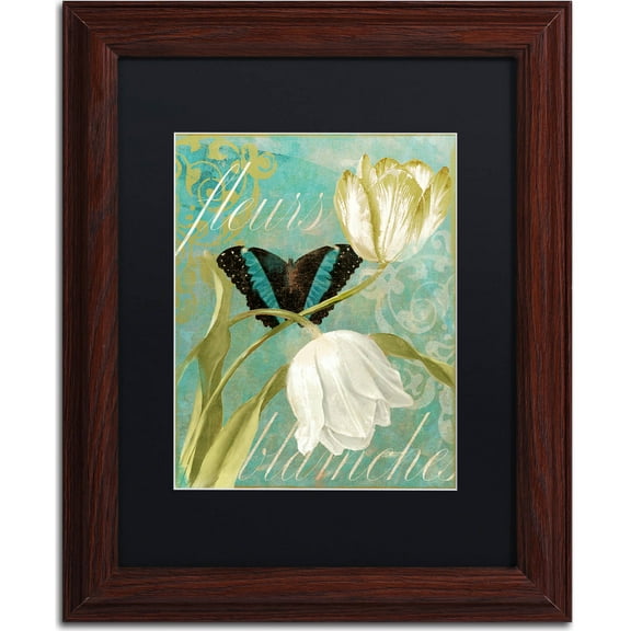 Trademark Fine Art "White Tulips" Canvas Art by Color Bakery, Black Matte, Wood Frame