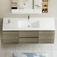 thumbnail image 4 of 60" Floating Bathroom Vanity with Sink, Modern Wall-Mounted Bathroom Storage Vanity Cabinet with Resin Top Basin and Soft Close Drawers, Ash Grey, 4 of 6