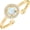 Halo Yellow Gold/White Opal, variant on 14K Gold Plated Created Opal Rings - Stacking Rings for Women