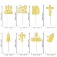 24 Pack First Holy Communion Cupcake Toppers Glitter Cross Bible