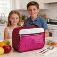 thumbnail image 4 of Dvkptbk insulated lunch bag Fashionable Outdoor Hand Sequin Lunch Bag Modern Portable Insulated Picnic Lunch Box Bag, 4 of 6