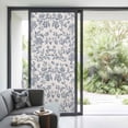 thumbnail image 2 of Non-Adhesive Static Cling Window Tint, Farmhouse Blue Floral Window Privacy Film Frosted, Vintage Botanical Leaves Burlap Insulated Windows Frosted Films for Living room, 35.4 x 78.7 Inches, 2 of 9