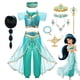 thumbnail image 2 of Vestido de princesa Jasmine para niña, disfraz de Aladdín, lámpara mágica, pantalones superiores de fantasía para fiesta de cumpleaños y Halloween Fivean unisex, 2 of 2