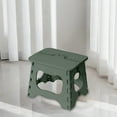 thumbnail image 2 of Xuniizn Collapsible stool, Folding Step Stool for Adults Holds Up to 300 lbs, Non-Slip Folding Stools with Portable Handle, Compact Plastic Foldable Step Stool for Bathroom, Bedroom, Kitchen, Green, 2 of 7
