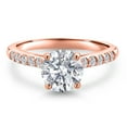thumbnail image 2 of Gem Stone King 1.70 Cttw 10K Rose  Gold IGI Certified Lab Grown Diamond Engagement Ring for Women | Center Round Diamond 1.50 Ct | E-F Color | VS1-VS2 Clarity | Size 8, 2 of 6