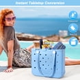 thumbnail image 5 of Tray Topper with Cup Holder for Bogg Bag Medium Tote - Phone Holder & Drink Holder Fits for Stanley 40oz - Beach Bag Top Organizer Storage Lid  (Blue), 5 of 8