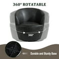 thumbnail image 4 of UIXE Swivel Accent Chair Set of 2 Faux Leather Barrel Chair Upholstered Armchair for Living Room Modern Round Arm Club Chair, Black, 4 of 6