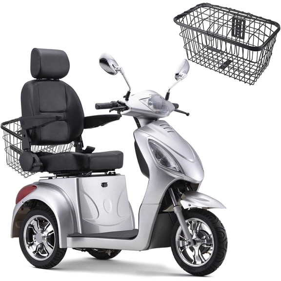 QEASET Large 3 Wheels Mobility Scooter,500 LBS Capacity for Seniors & Adults,Electric Powered Wheelchair Device