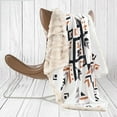 thumbnail image 7 of Luxury Plush Faux Fur Throw Blanket with Aztec Pattern, Super Warm, Fuzzy, Elegant, Fluffy Decoration Blanket for Couch, Armchair, Sofa and Bed, 50''x 60'', Cream, 7 of 7