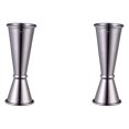 thumbnail image 2 of Cateissary Agitador de cabeza de cóctel doble, vaso medidor, Jigger, herramienta de medición de bebidas líquidas, accesorios de barra de boda, Negro 2Conjunto, 2 of 6