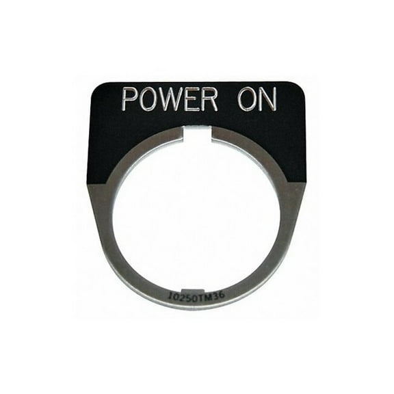 Eaton Cutler-Hammer Legend Plate,Half Round,Power On,Black 10250TM80