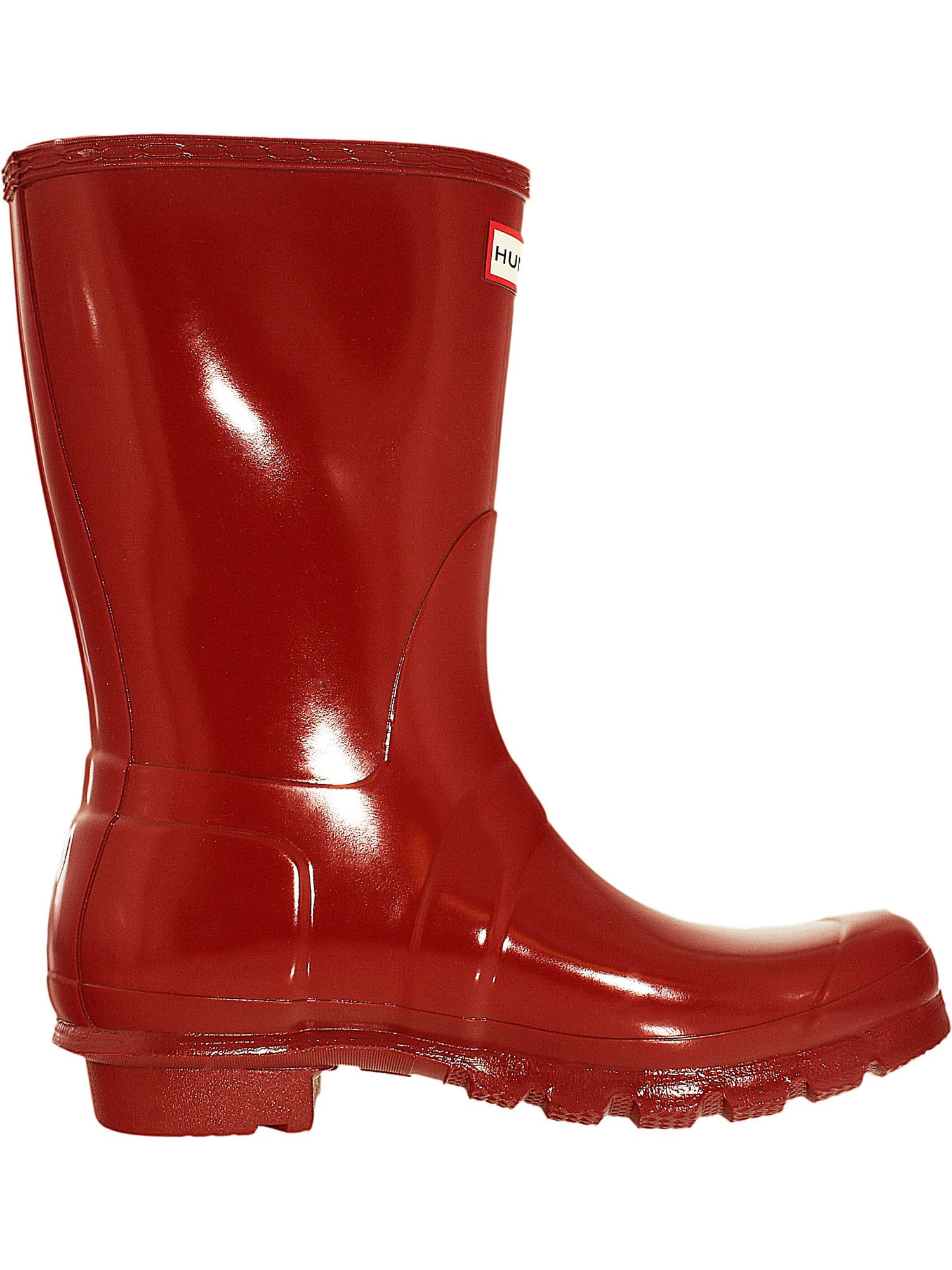 Hunter Women's Original Short Gloss Military Red Mid-Calf Rubber Rain Boot - 5M