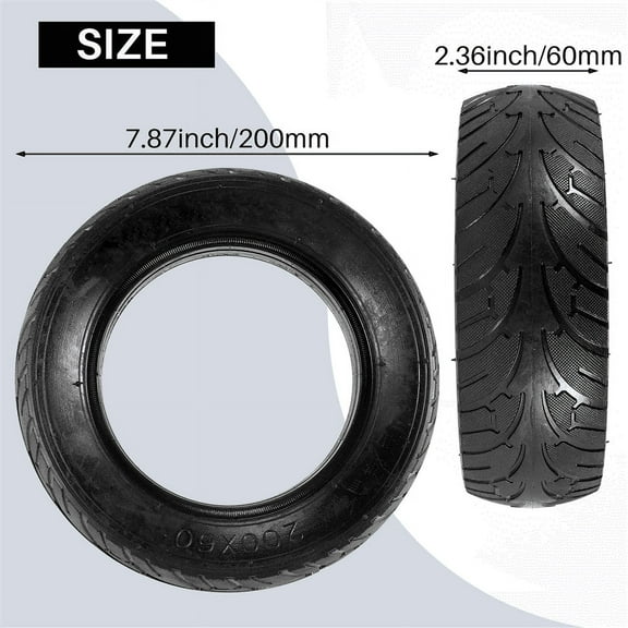 Electric Scooter Solid Tire Explosion-Proof Tire 8 Inch Pneumatic Tire Hollow Stab-Proof Tire 200X60mm