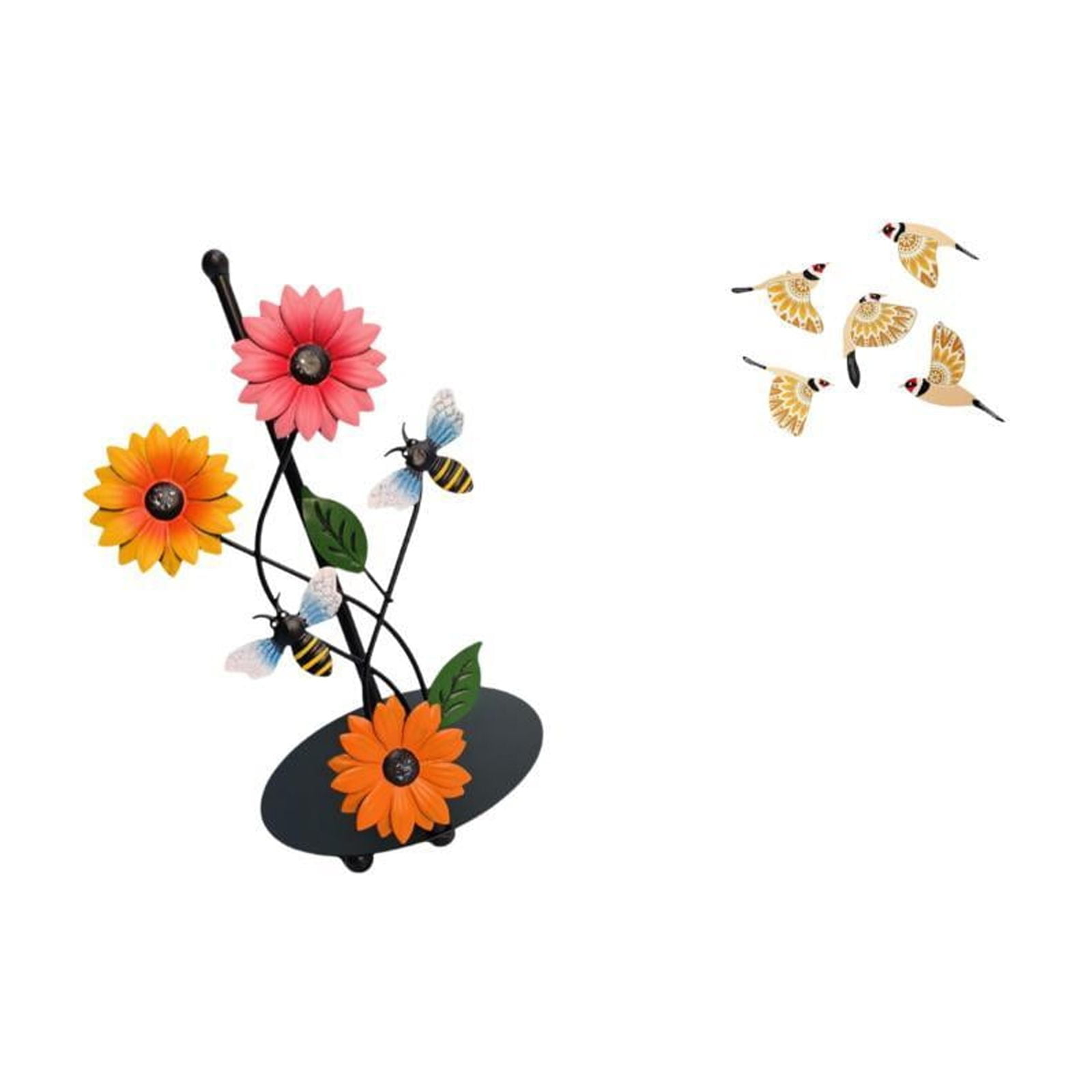 Fiocias Toilet Paper Holder Paper Towel Holder Countertop Wooden Bird Wall Art Standing Kitchen Roll Holders Iron And Wood Material Suitable for Gift Giving H