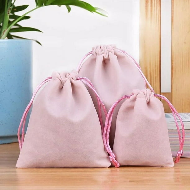 Bolsa de terciopelo para embalaje de joyería, bolsas con cordón para almacenamiento de regalos, dulces de boda y Navidad, 11 colores, 10 o 50 unidades