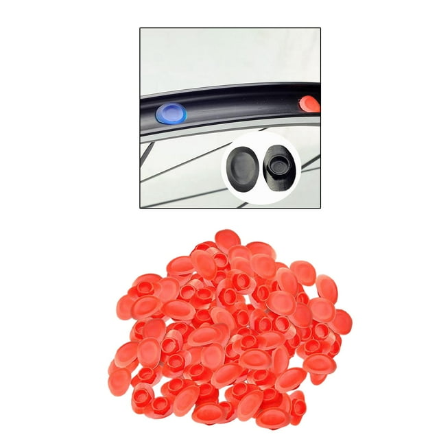 Tapón para llanta de bicicleta de alta , 100 Uds., adaptador de repuesto con ojal, accesorios, tapones para rueda de ciclismo, piezas de , BTT rojo shamjiam Tapón de llanta de bicicleta