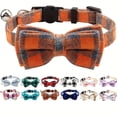 thumbnail image 1 of Stylish Plaid Bow-Tie Cat Collar - Adjustable & Comfortable Fit, Durable Fashion Accessory for Your Feline, 1 of 5