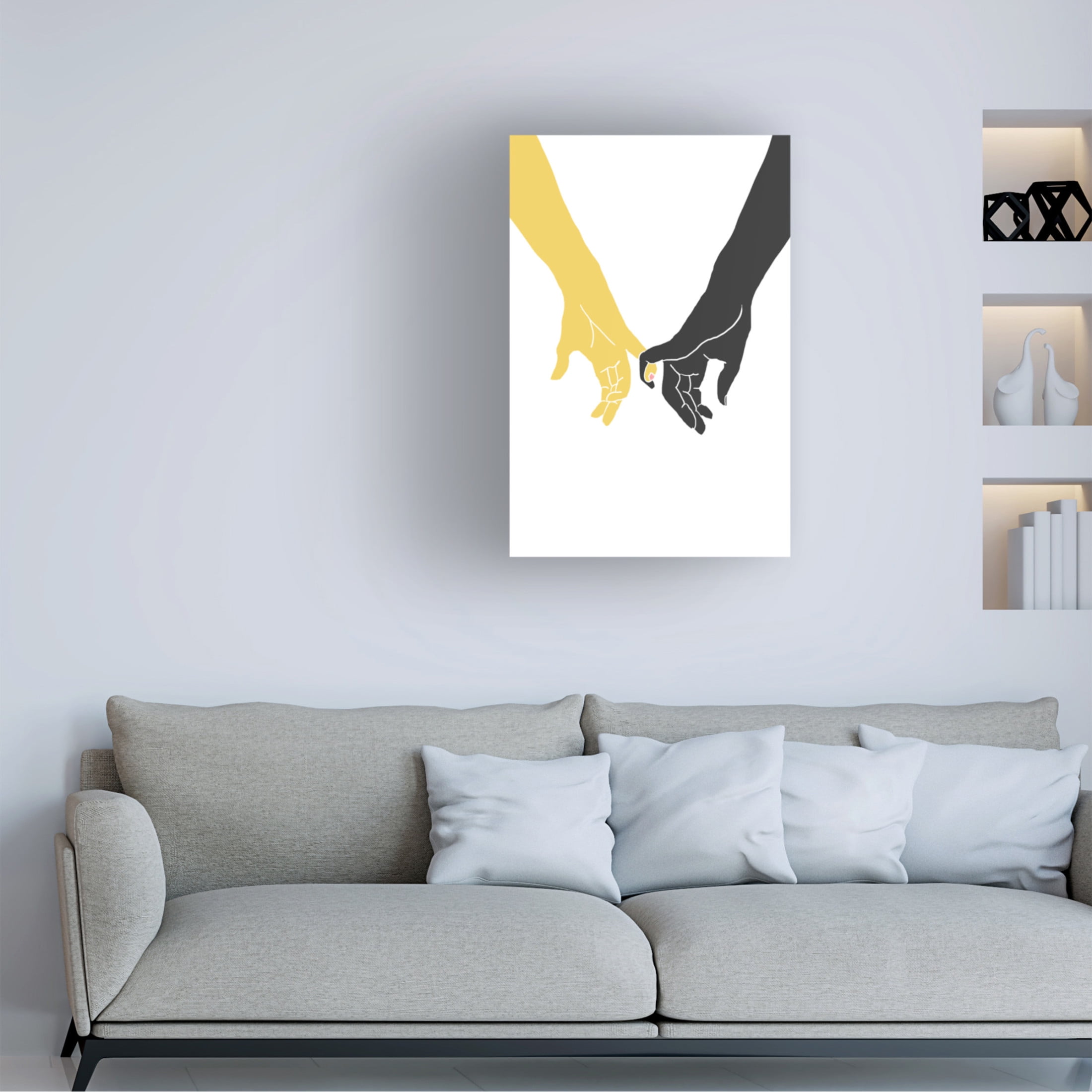 Canvas Wall Art - Pictufy Studio Ii 'Hands Pinky' Wall Art for Living Room, Bedroom, or Office Décor by Trademark Fine Art - 22 x 32 Inches