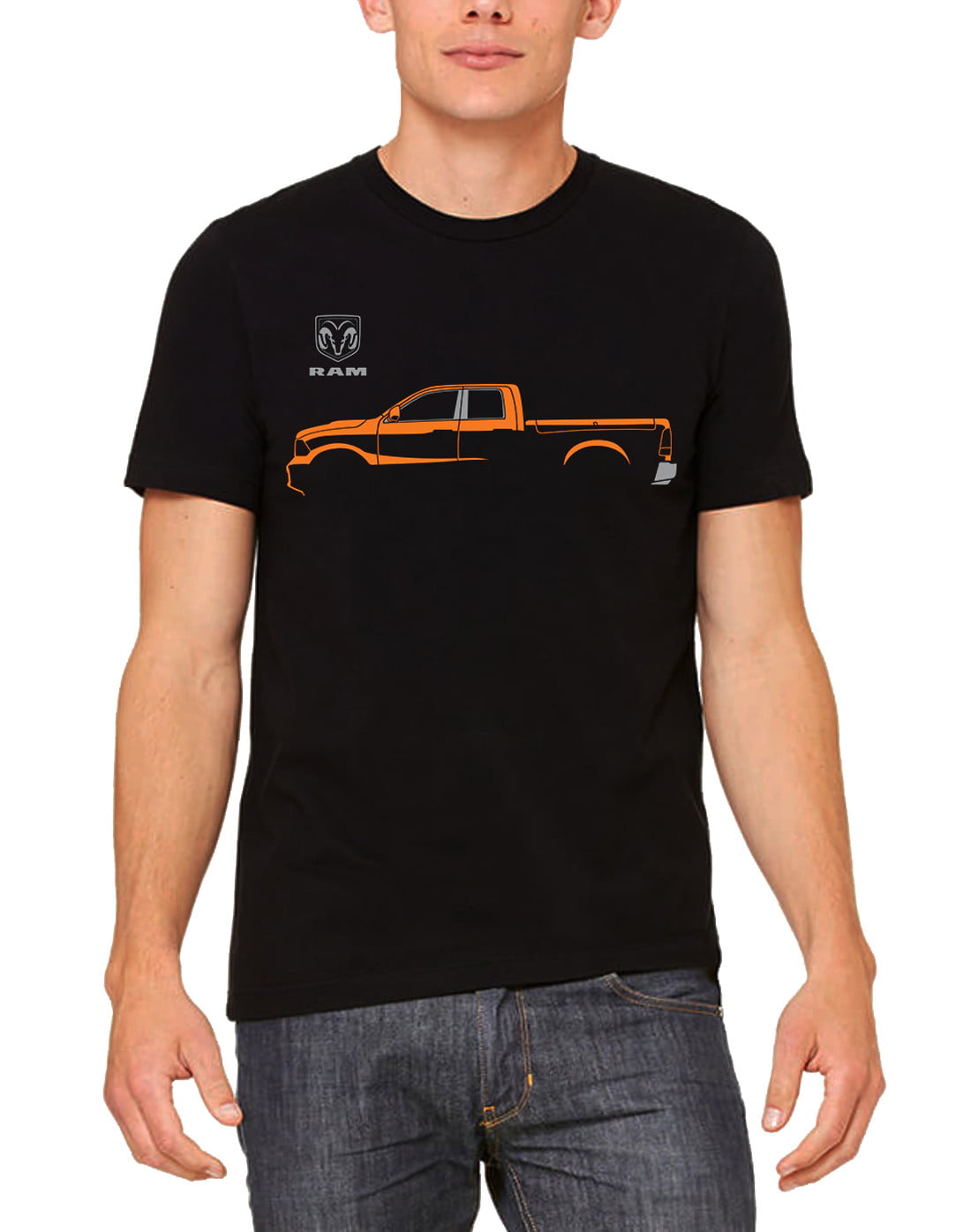 Shiyiqi1q Mens Dodge Ram Truck Silhouette Black T-Shirt Black