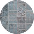 thumbnail image 2 of Addison Rugs Mayfield Washable Transitional Patchwork Teal Round Rug, 8' x 8', 2 of 5
