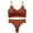 Brown a2, variant on Bikini Sets for Women Ribbed Wireless Bra and Panty Sets V Neck Everyday Bras and Underwear 2 Piece Sets Swimsuit