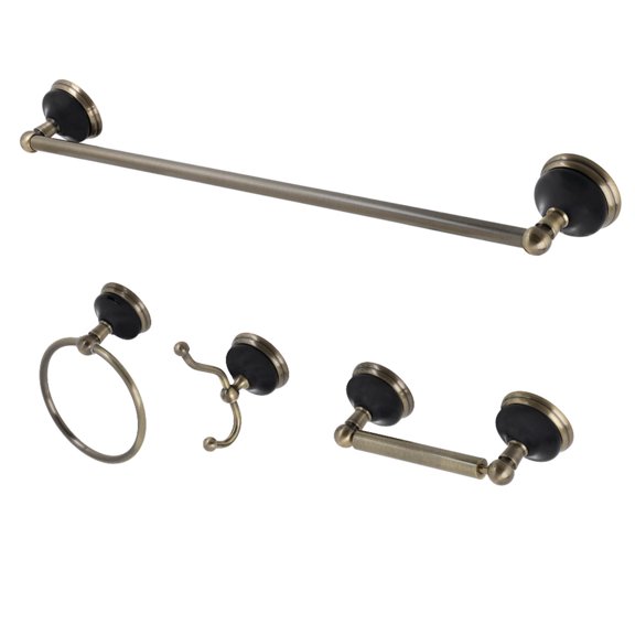 Kingston Brass Bak9112478 Water Onyx 4 Piece Bathroom Package - Brass