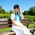 thumbnail image 6 of Hair Extensions In Synthetic Fiber Hairpieces 22 Inch Straight Style for Party and Everyday Glam,22 in,Light Blue, 6 of 9