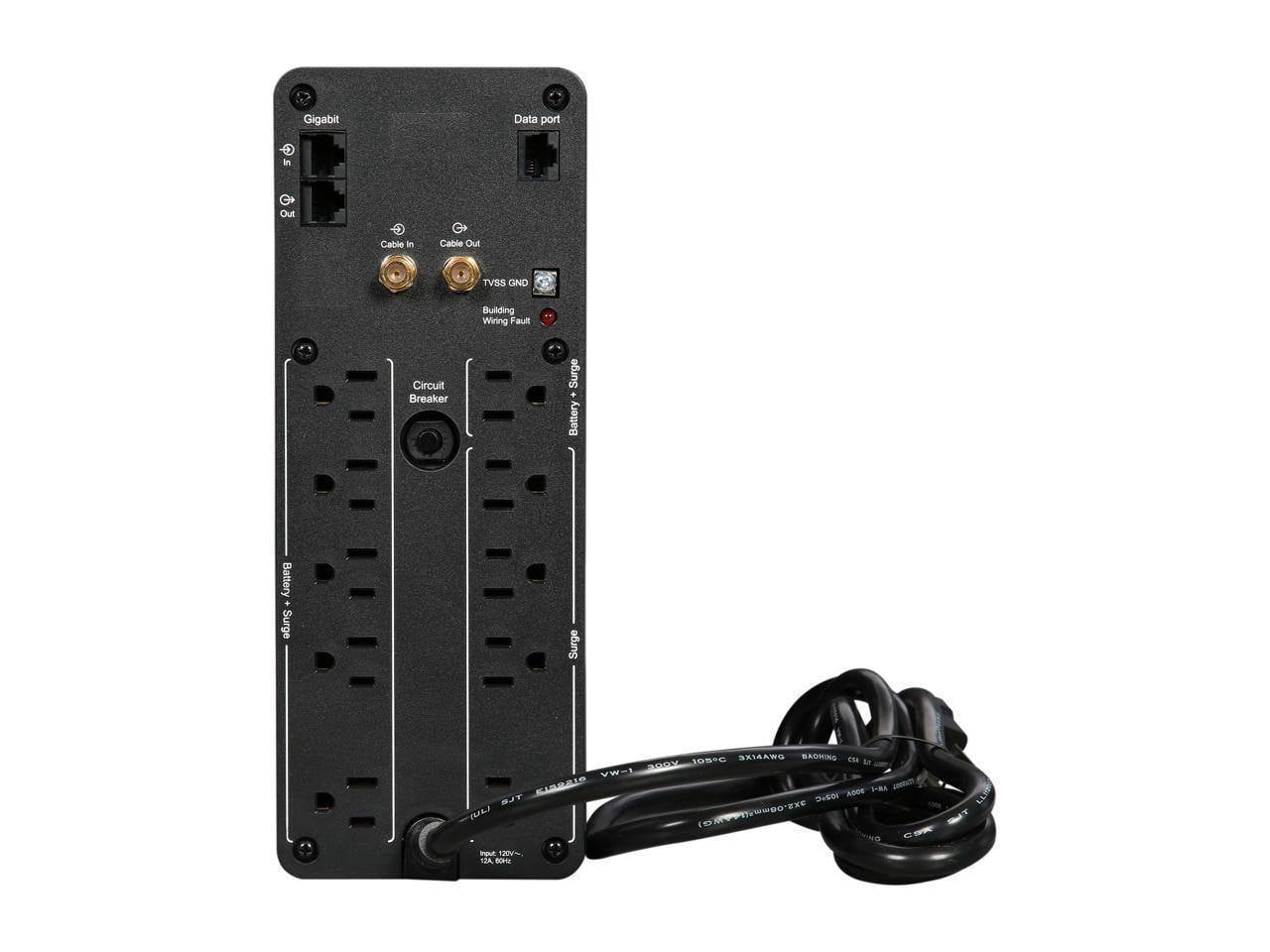 BR1000MS 1000 VA Pure SineWave 10 Outlets 2 USB Charging Ports Back-UPS Pro Battery Backup