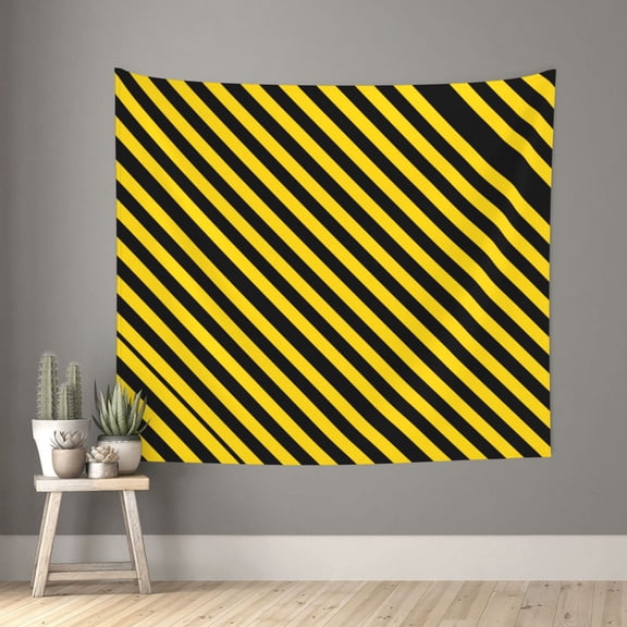 Yellow-Black-Bee-Stripes Tapestry Colorful Wall Tapestry Aesthetic Tapestry Wall Hanging 60x51inch