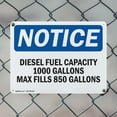 thumbnail image 5 of (2 Pack) Diesel Fuel Capacity 1000 Gallons Max Fill OSHA Notice Sign 24 Inch X 18 Inch Plastic Sign, Weather Resistant, UV Protected for Workplace, Business, and Construction Site, Made, 5 of 8