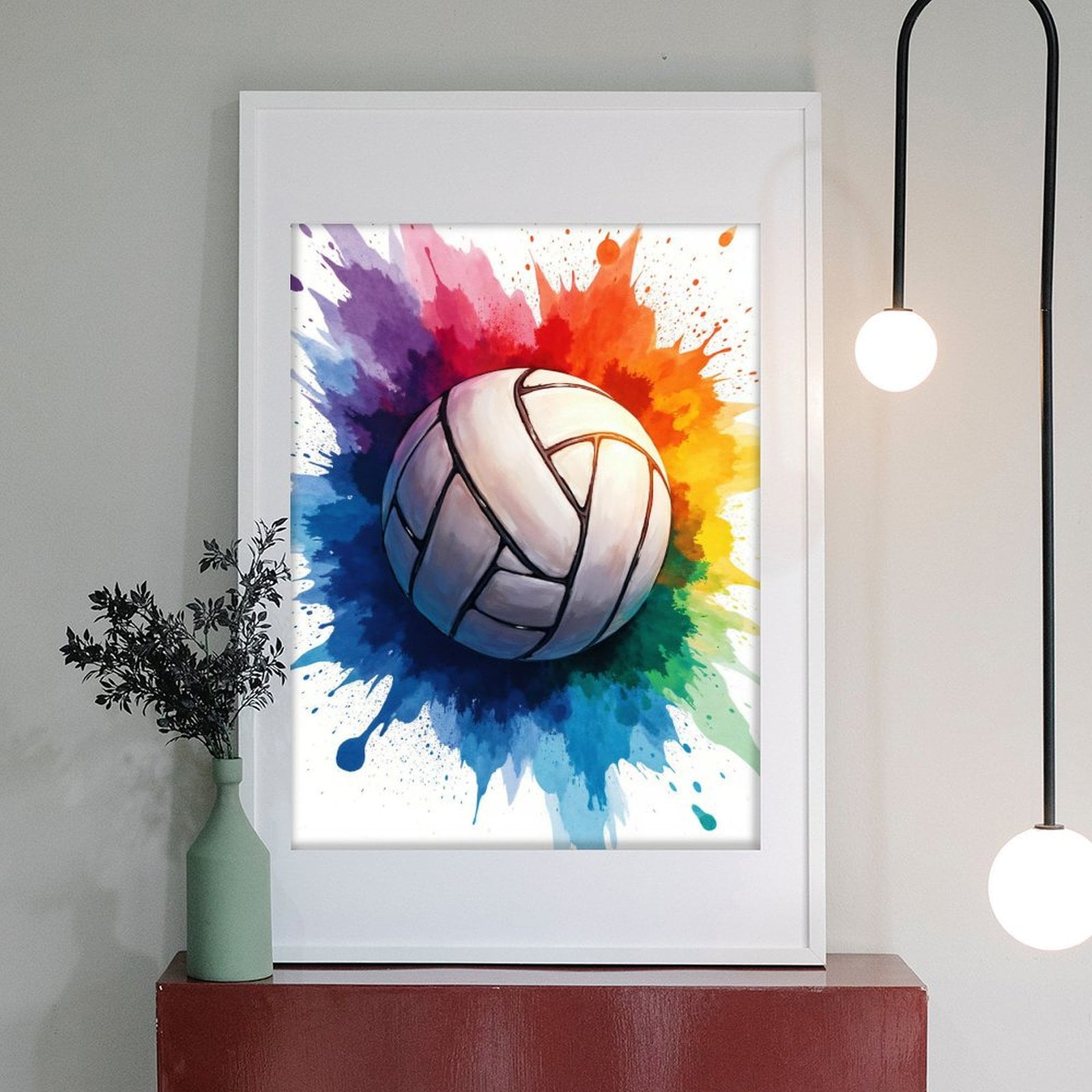 Diamond Art Kit for Adults, Volleyball Splash Art Burst Diamond Painting for Adults Beginners, DIY Diamond Art Painting Kits, 5D Diamond Painting Crafts for Home Decor 12x16 Frameless